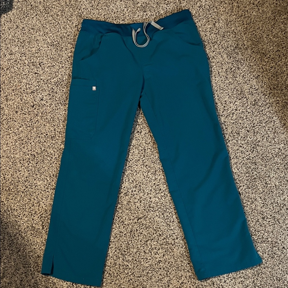 Figs Teal Scrub Pants with Drawstring